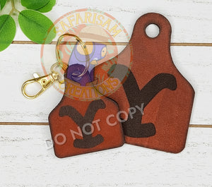 Y Leather Keychain